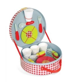 Holzgeschirr Picnik Hamper Janod Im Koffer Mit 21 Zubehörteilen