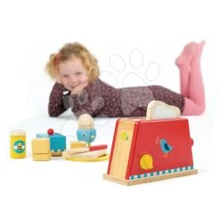 Holztoaster Mit Ei Toaster & Egg Tender Leaf Toys 14 Zubehörteile Mit Pop-Up-Toast