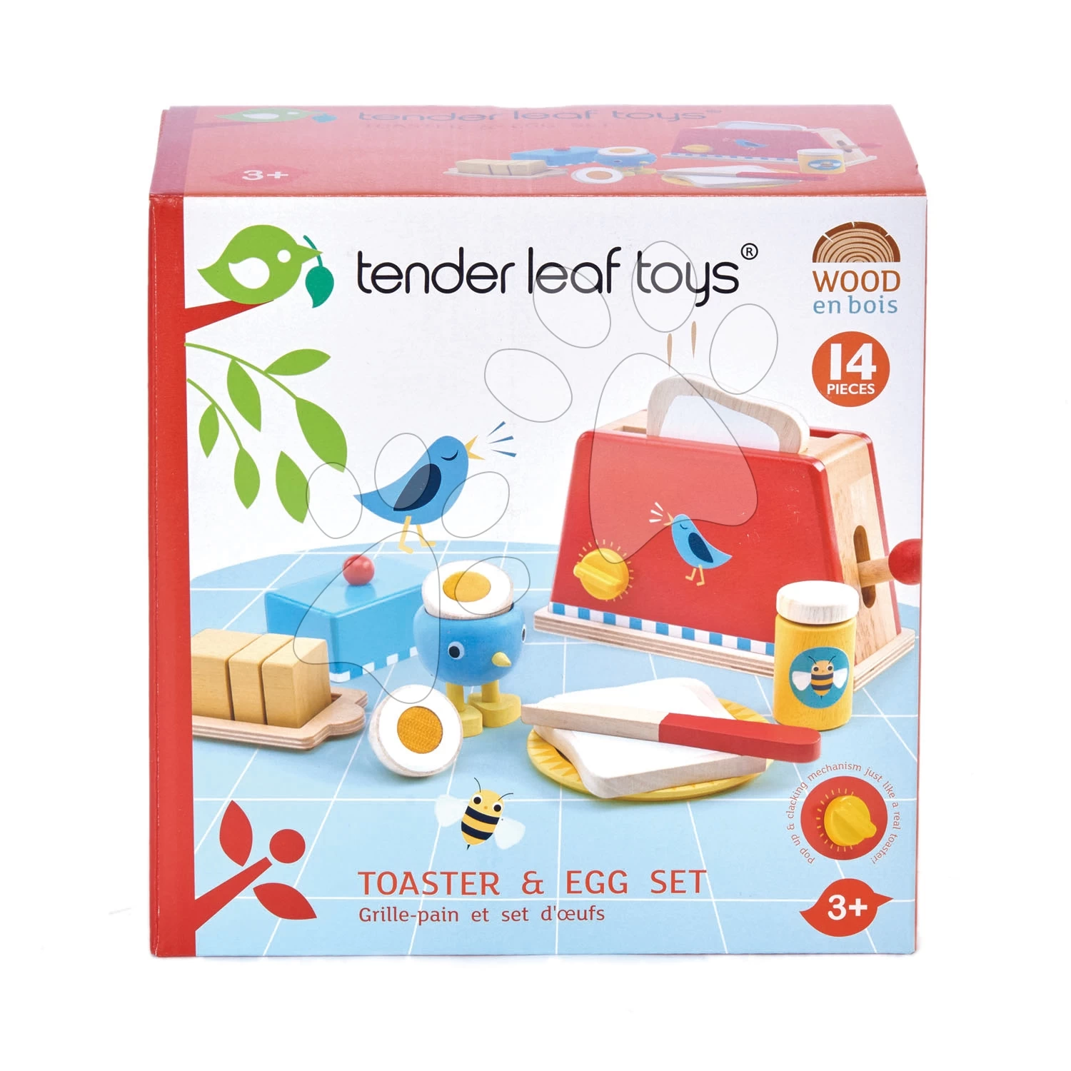Holztoaster Mit Ei Toaster & Egg Tender Leaf Toys 14 Zubehörteile Mit Pop-Up-Toast – Bild 2