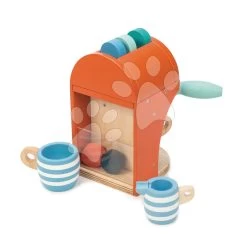Espressomaschine Aus Holz Tender Leaf Toys 10-teiliges Set Mit 5 Kapseln 2 Tassen Und Einem Milchbehälter