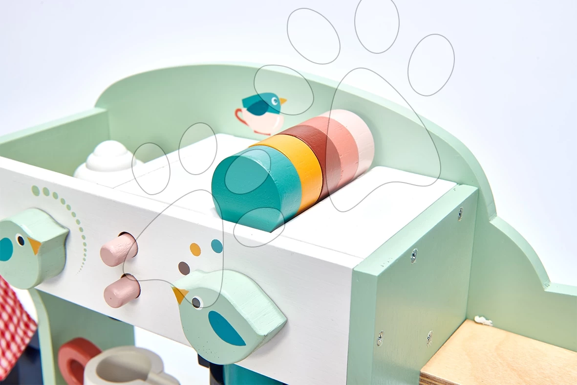 Holzcafe Vogelnest Bird's Nest Café Tender Leaf Toys Mit Aufwendigem Zubehör Und Stickern – Bild 3