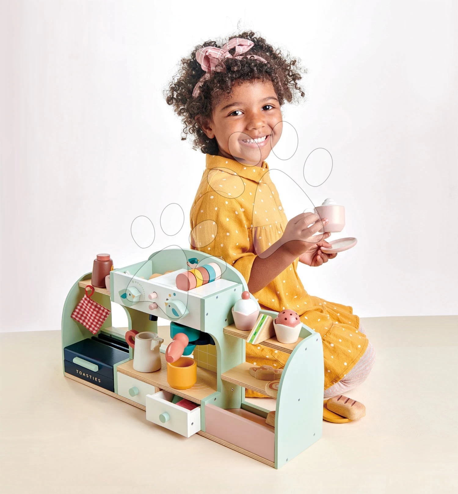 Holzcafe Vogelnest Bird's Nest Café Tender Leaf Toys Mit Aufwendigem Zubehör Und Stickern – Bild 6