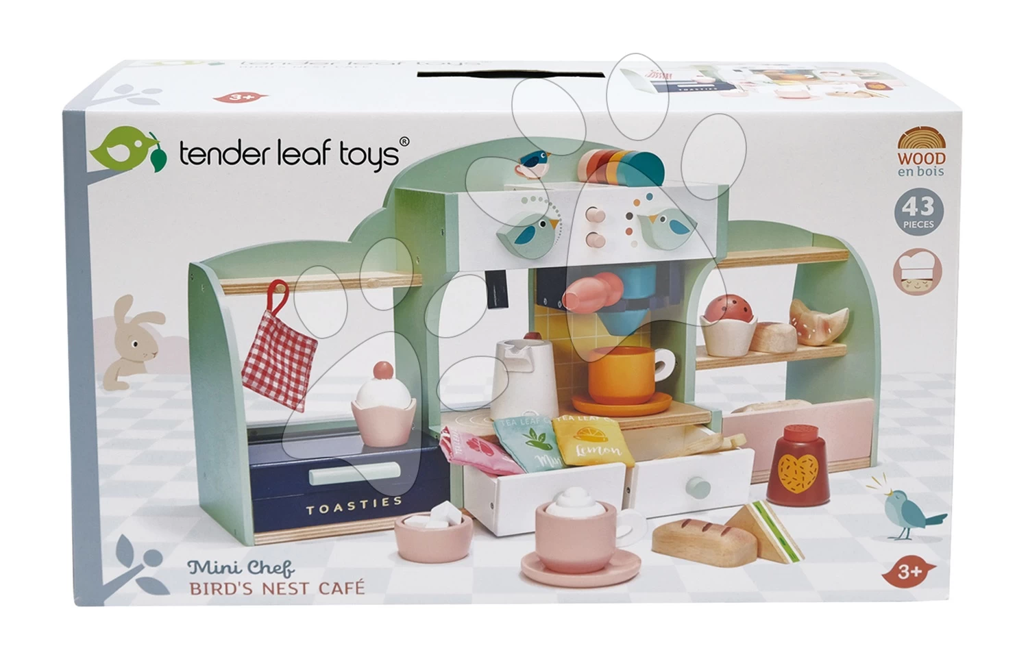 Holzcafe Vogelnest Bird's Nest Café Tender Leaf Toys Mit Aufwendigem Zubehör Und Stickern – Bild 8