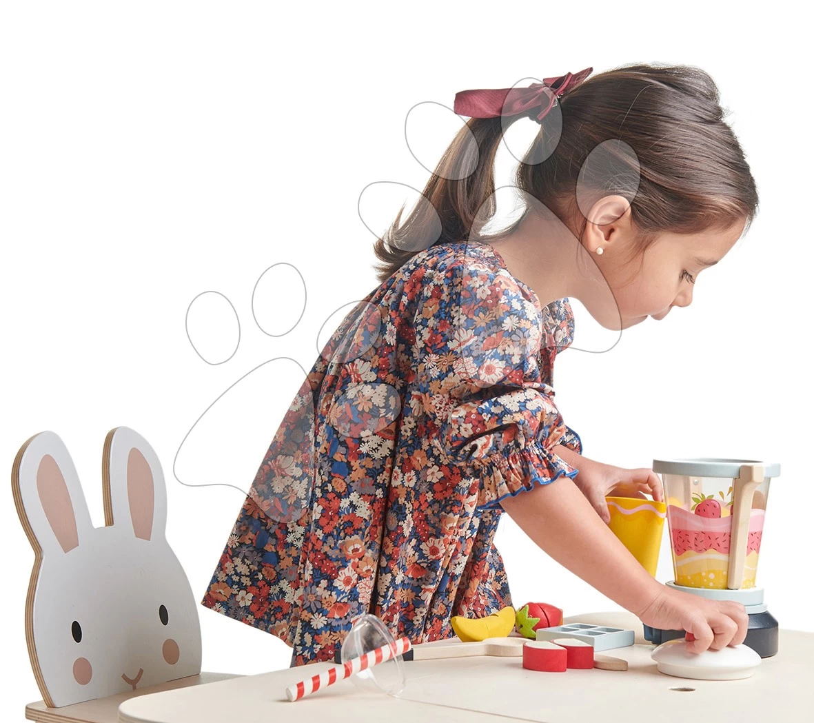 Holzmixer Fruity Blender Tender Leaf Toys Mit Tasse, Früchten Und Eiswürfeln – Bild 2