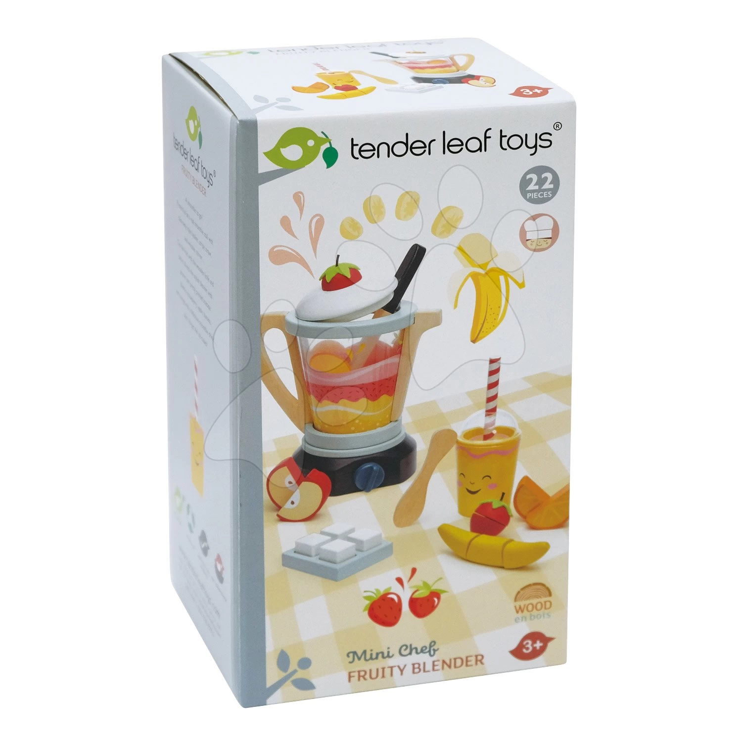 Holzmixer Fruity Blender Tender Leaf Toys Mit Tasse, Früchten Und Eiswürfeln – Bild 3
