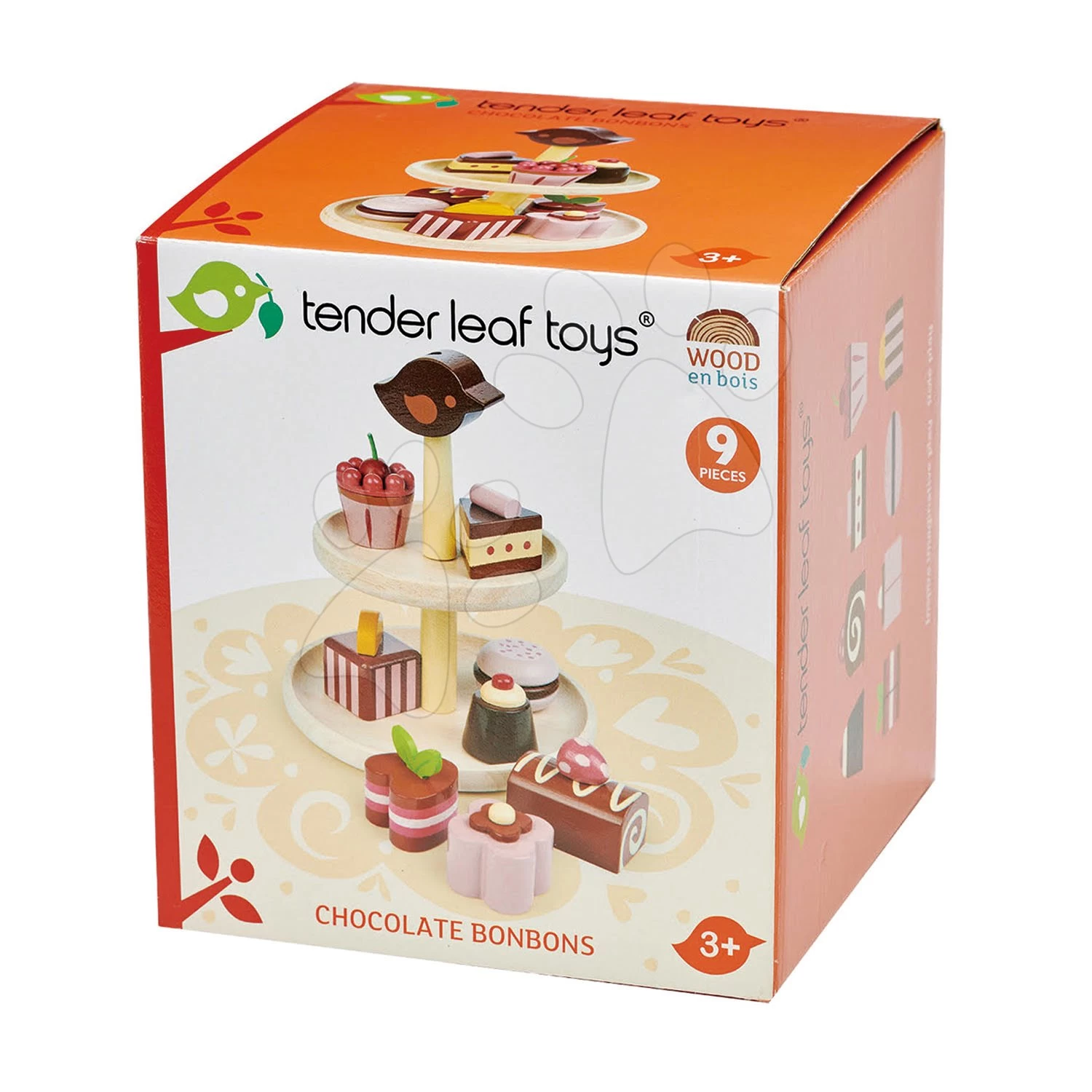 Schokoladenkuchen Aus Holz Chocolate Bonbons Tender Leaf Toys Mit Ständer Und Duftenden Desserts – Bild 5