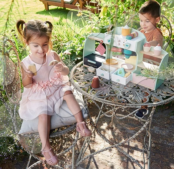 Teekanne Aus Holz Birdie Tea Set Tender Leaf Toys Auf Einem Tablett Mit Tassen Mit Teebeutel – Bild 2