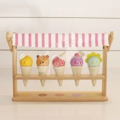 Eisdiele Aus Holz Scoops And Smiles Tender Leaf Toys 5 Eswaffeln-Sorten Mit Tieren